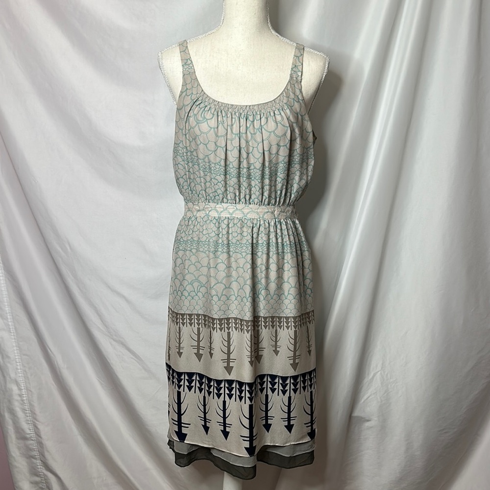 Vena Cava Gray Blue 100% Silk Y2K Midi Sundress Dress